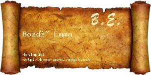 Bozó Emma névjegykártya
