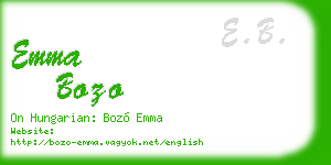 emma bozo business card